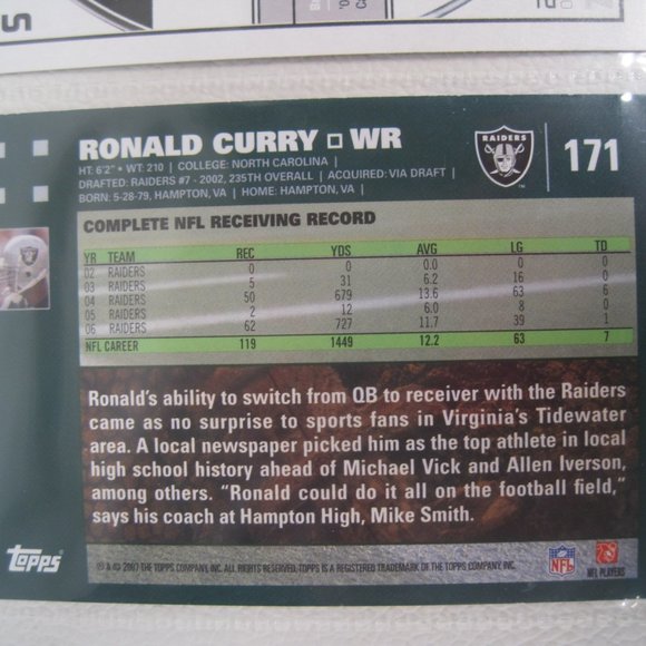 Lot of 7 Oakland Raiders NFL Player Cards - Picture 10 of 12